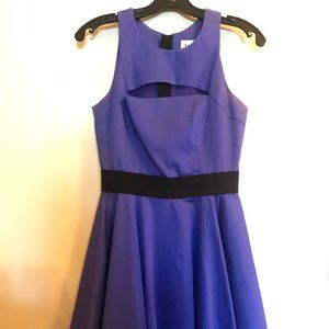 Milly Indigo Peephole Neck Cocktail Dress